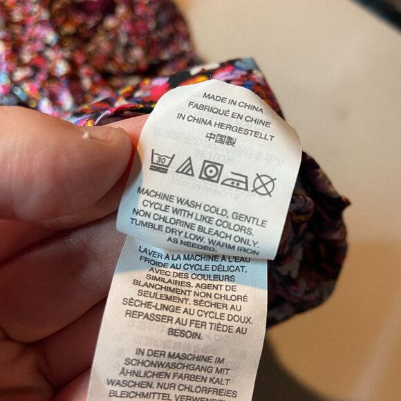 Liberty London J Crew Women 4 Floral Button Up Shirt Long Sleeve Casual Navy Top - Picture 6 of 10